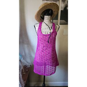 Miken Crochet Tank Coverup Dress Size S